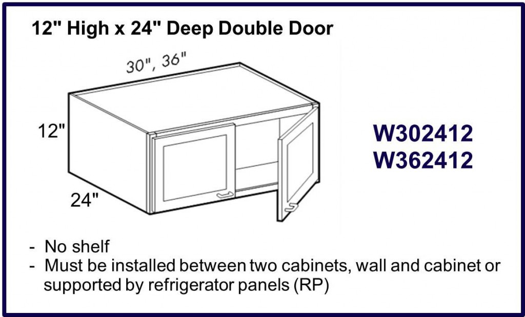 12" high x 24" deep double door wall cabinet