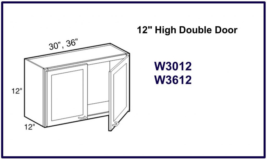 12" high double door wall cabinet