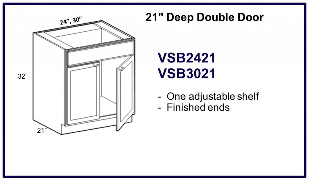 21" deep double door cabinet