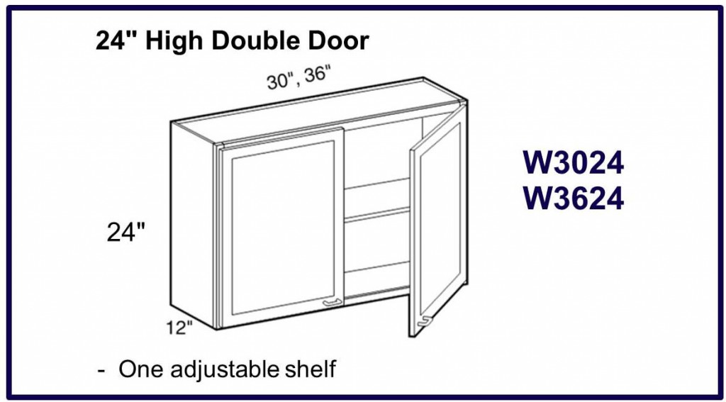 24" high double door wall cabinet