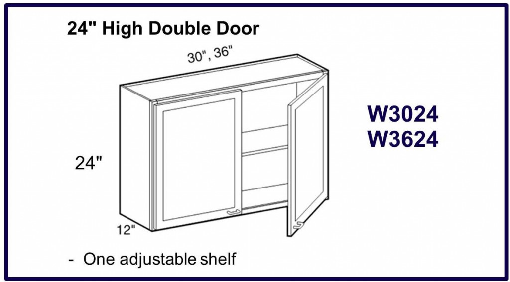 24" high double door wall cabinet