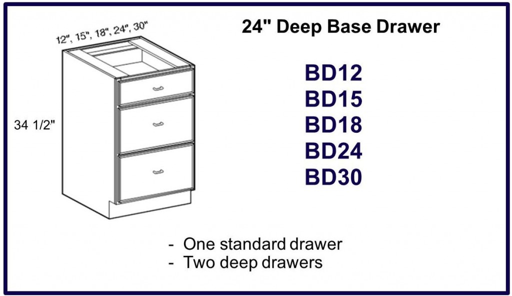 24" deep base drawer cabinet