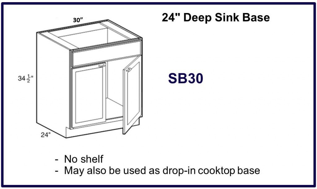 24" deep base sink cabinet