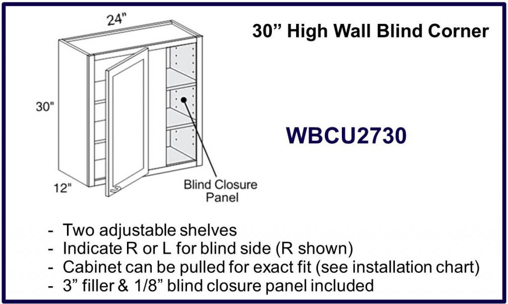 30" high blind corner cabinet