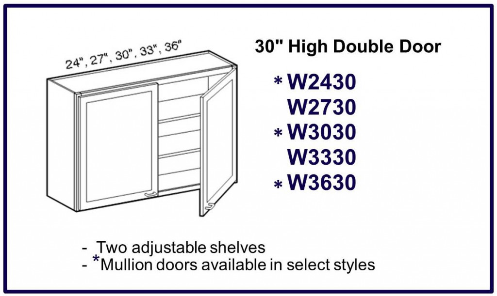 30" high double door wall cabinet