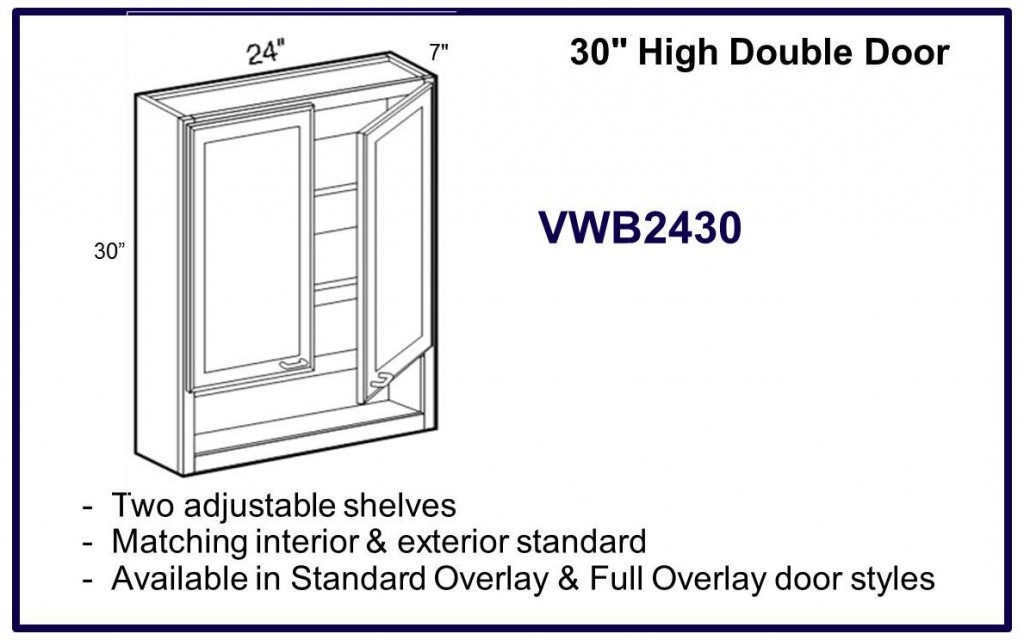 30" high double door cabinet