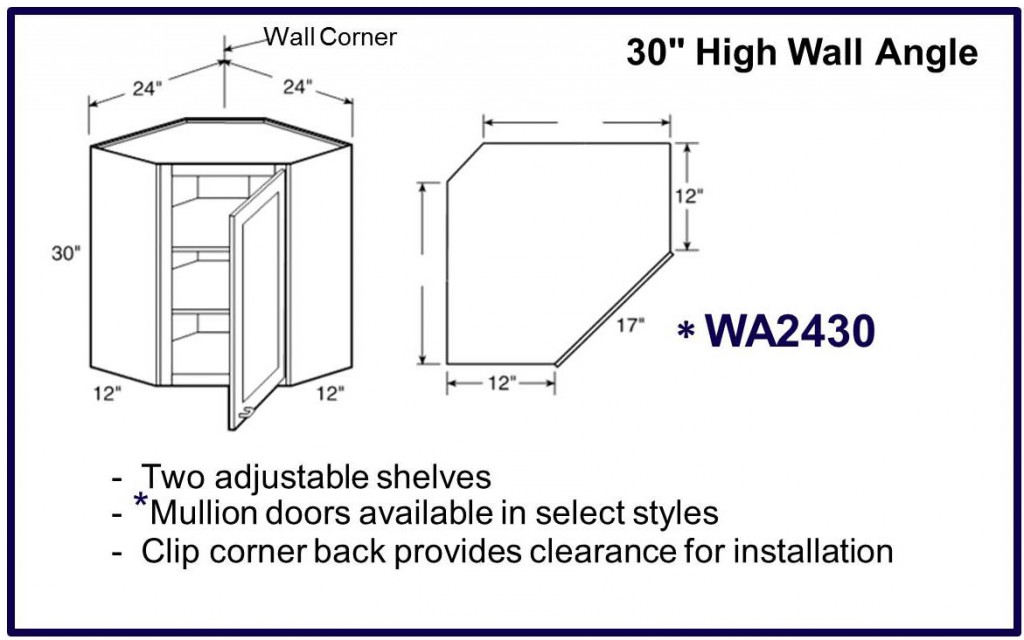 30" high wall corner cabinet