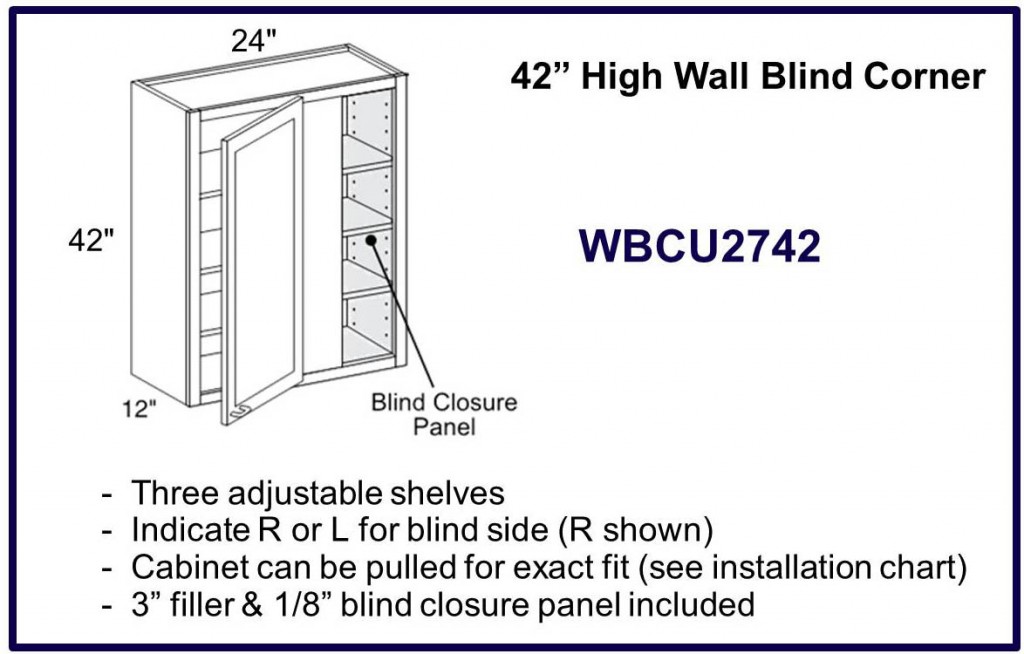 42" high blind corner cabinet