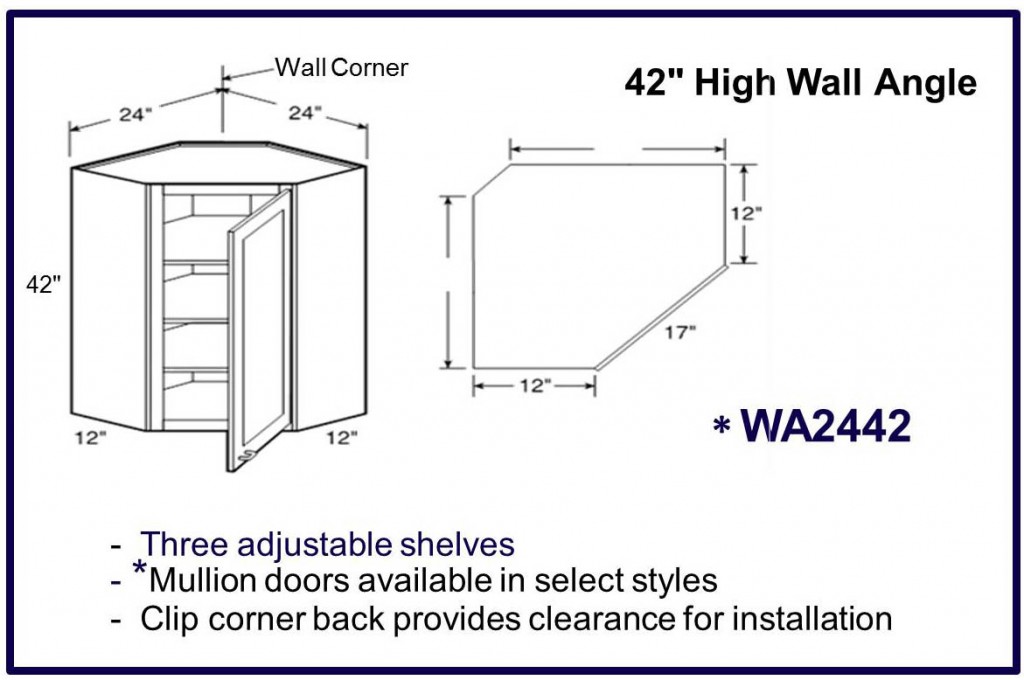 42" high wall corner cabinet