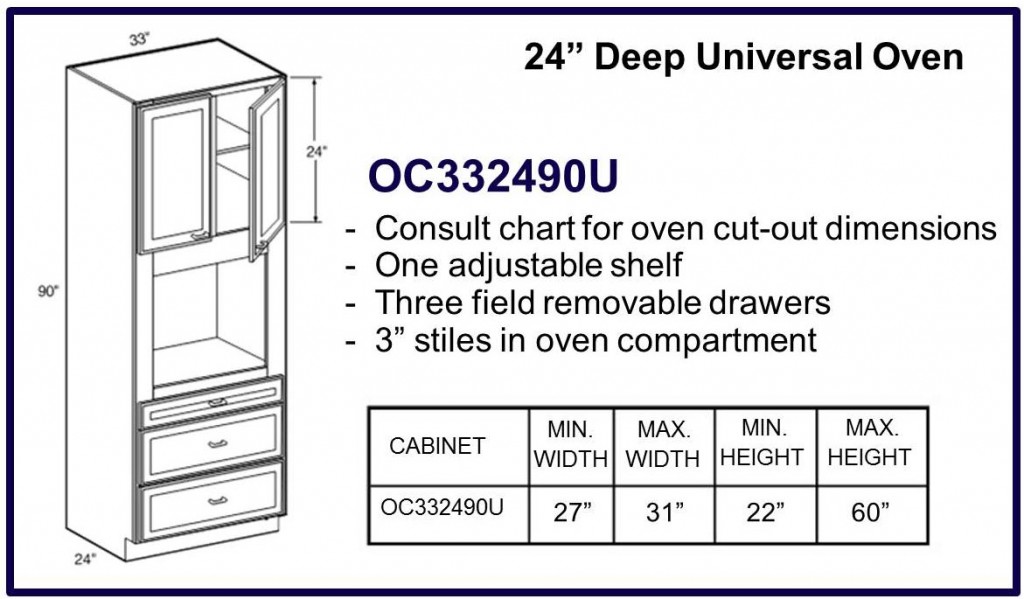 90" high oven cabinet