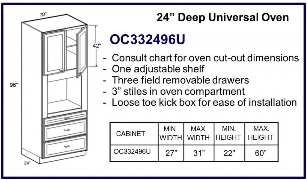 96" high oven cabinet