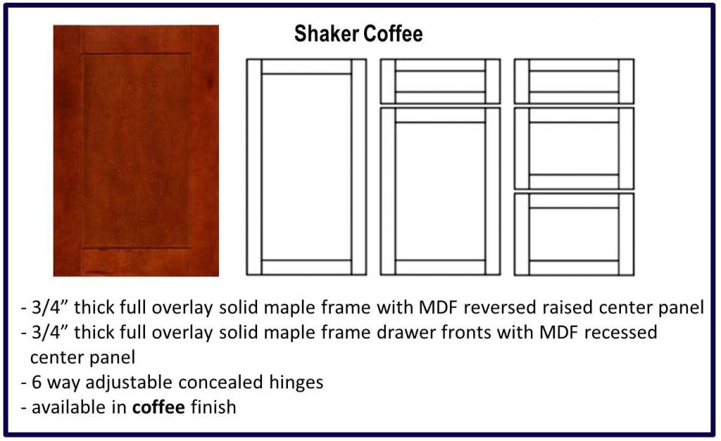 shaker door style coffee colour