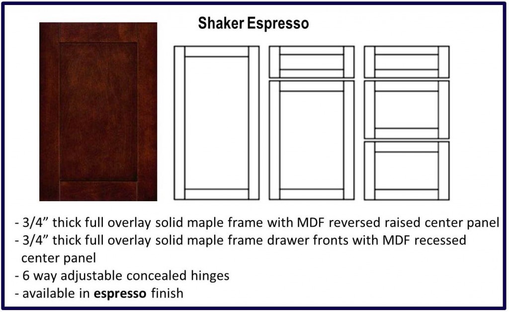 shaker door style espresso colour